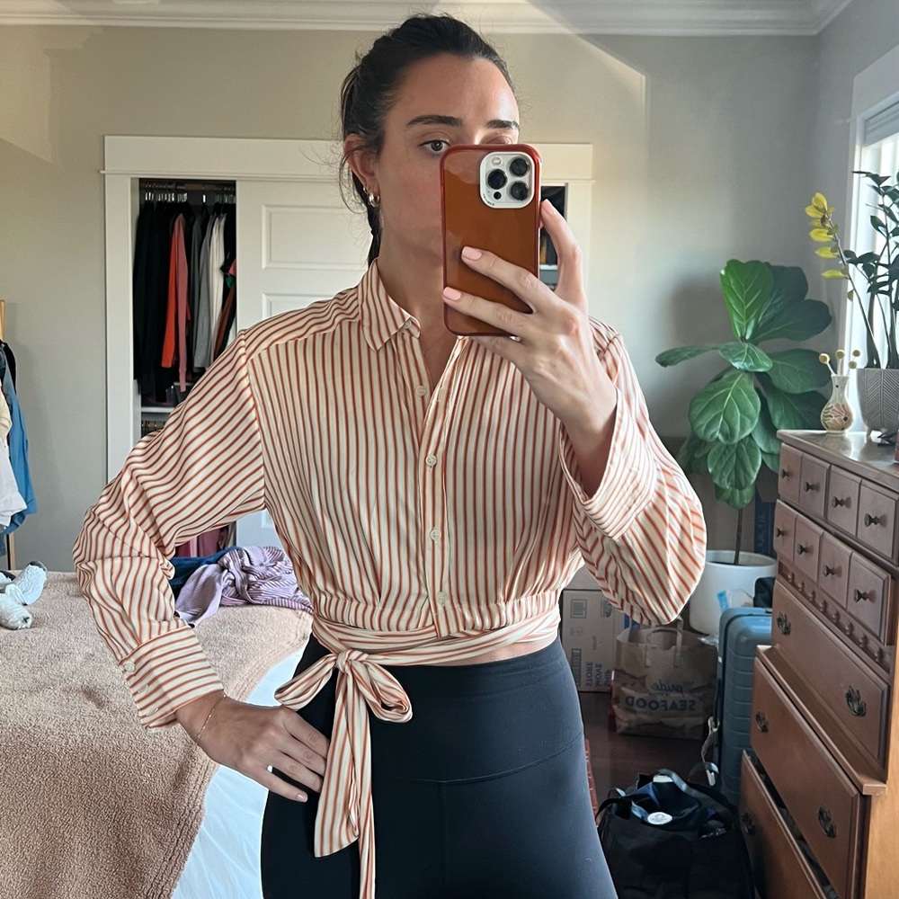 Free People cropped button up